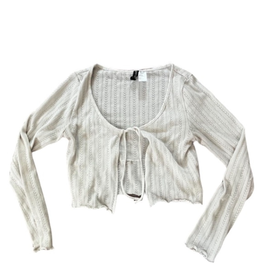 Elegant Cream Long Sleeve Cardigan